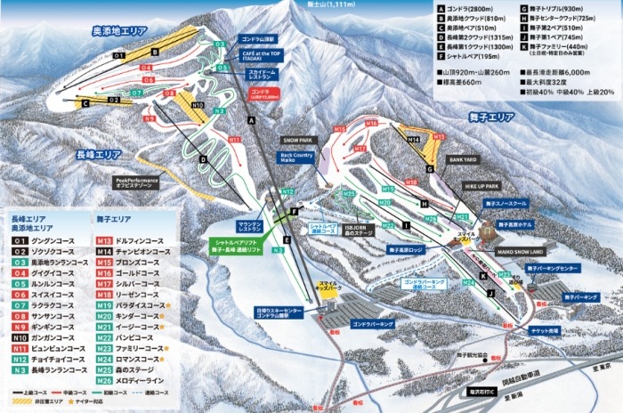 舞子滑雪場地圖